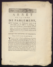 Arrest de la Cour du Parlement qui homologue une Ordonnance rendue le 26 Aout 1789, par les Officiers du Bailliage de Saint-Pierre-le-Moutier, portant défenses de faire usage de paille pour la couverture des bâtiments, lesquels ne pourront être à l'avenir couverts qu'en tuiles. Du 7 Septembre 1789