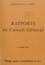Session du Conseil général des 16-18 janvier 1979 : rapports du préfet (n° 1-113), table des matières (p. 1-7)