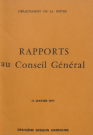 Session du Conseil général des 11-12 janvier 1977 : rapports du préfet (n° 1-99), table des matières (p. 1-5)