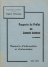 Session du Conseil général des 27-28 mai 1975 : rapports du préfet (n° 1-9)