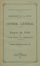 Session du Conseil général du 21 avril 1952 : rapport du préfet (p. 1-47), procès-verbaux des délibérations (p. 49-98), table des matières (p. 101-106)