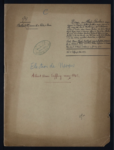 Mémoire pour Claude Gaulmin, Ecuyer, Seigneur de Beauvoir ; Gilbert Gaulmin Ecuyer, Seigneur de Laly ; Henry-Jules-César de Montbel Ecuyer, Seigneur de Champeron ; Dame Suzanne Gaulmin son épouse ; François-Auguste Gayen Ecuyer, Sr d'Ormesson ; & Dame Gaulmin son épouse ; les Sr & Dame Gaulmin heritiers de défunt Sieur Jean Gaulmin, II du nom leur père, qui l'estoit pour moitié de Jean Gaulmin, I. du nom, Intimez, Apellans, Demandeurs & Défendeurs. Contre Messire Charles Paillard Sieur de Goulnot, premier Elu en l'Election de Nevers, Apellant, Intimé, Défendeur & Demandeur