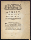 Arrest de la Cour de Parlement portant Réglement pour l'instruction des Procès aux Cadavres. Extrait des Registres du Parlement du 27 Mars 1770