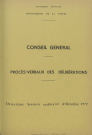 Session du Conseil général des 17-18 octobre 1972 : procès-verbaux des délibérations (p. 1-214), table des matières (10 p.)