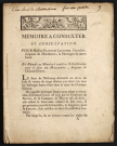 Mémoire à consulter et consultation. Pour Messire François Salonier, Chevalier, Seigneur de Montbaron, la Montagne, & autres lieux. En réponse au mémoire à consulter & consultation pour le Sieur de Mascrany, Seigneur de Château-Chinon