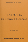 Session du Conseil général des 21-22 octobre 1980 : rapports du préfet (n° 1-87), table des matières (p. 1-6)