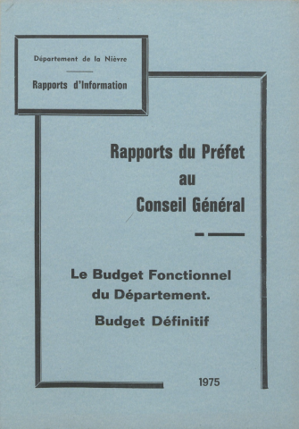 Sessions du Conseil général de 1975 : rapports du préfet (n° 1-31)