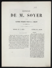 Réponse de M. Soyer à la lettre publiée par M. A. Gillot en octobre 1859