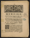 Mémoire pour le Frere François de Meung de la Ferté, Intimé & Demandeur. Contre Messire Jacques-Louis de Meung de la Ferté ; & Dame Louise Pitois de Quincize, Appellans. Et encore contre les religieux augustins d'Orléans, défendeurs