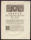 Arrest du Conseil d'État du Roy du 28 Mars 1715 qui commet le Sieur Menin, Conseiller de sa Majesté, Lieutenant particulier des Eaux et Forests de France au Siege de la Table de Marbre du Palais à Paris, pour faire la reformation du Siege de la Maistrise des Eaux & Forests de Nevers