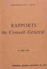 Session du Conseil général du 25 avril 1978 : rapports du préfet (n° 1-75), table des matières (p. 1-5)