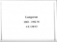Langeron : actes d'état civil (mariages).