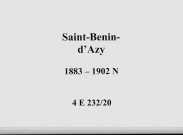 Saint-Benin-d'Azy : actes d'état civil (naissances).