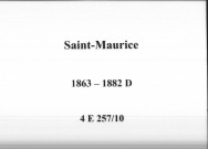 Saint-Maurice : actes d'état civil.