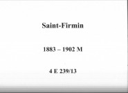 Saint-Firmin : actes d'état civil (mariages).