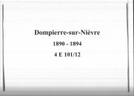 Dompierre-sur-Nièvre : actes d'état civil.