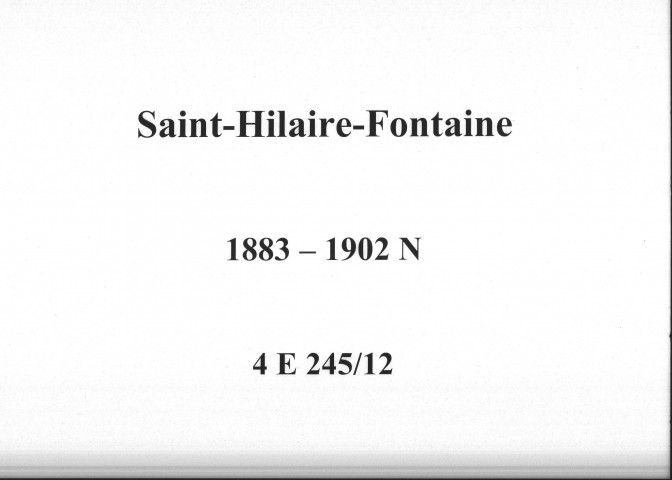 Saint-Hilaire-Fontaine : actes d'état civil (naissances).