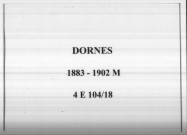 Dornes : actes d'état civil (mariages).